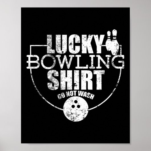Poster Chemise de bowling chanceuse Ne pas laver Citation (Devant)