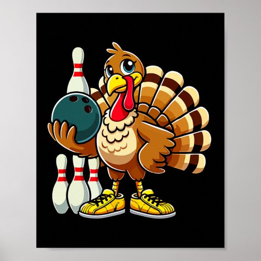 Poster Chemise de Bowling Thanksgiving Femmes Hommes Drôl (Devant)