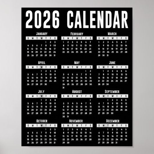 Poster Chemise de calendrier 2026 Calendrier 26 2026  (Devant)