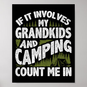 Poster Chemise de camping Papy campeur RV vacances de cam