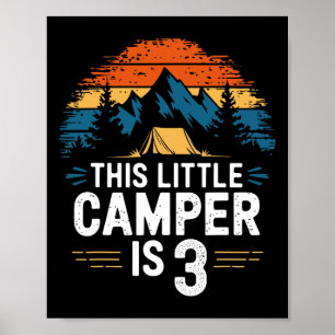 Poster Chemise de camping pour 3e anniversaire pour enfan