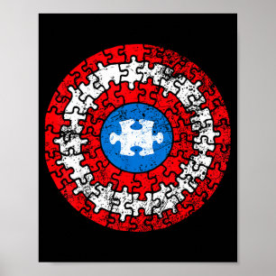 Poster Chemise de capitaine de sensibilisation à l'autism