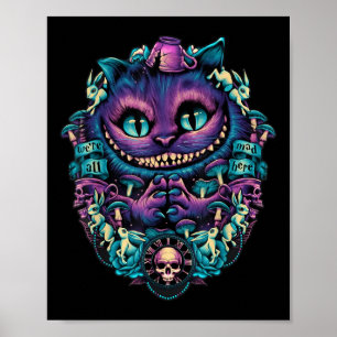 Poster Chemise de Chat de Cheshire Alice au Pays des Merv