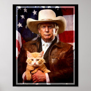 Poster Chemise de chat Donald Trump Drôle Cowboy Trump 20