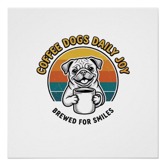 Poster Chemise de chien de café Design de mug de chiot gr (Devant)