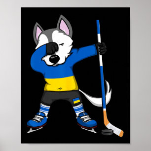 Poster Chemise de fans de hockey sur glace d'Ukraine Husk