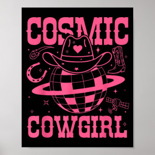Poster Chemise de filles de cow-boy cosmiques pour enterr