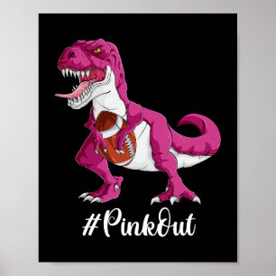 Poster Chemise de football Dinosaure rose Garçons Cancer
