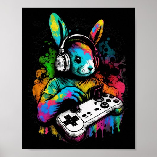 Poster Chemise de garçon joueur Manette de jeu vidéo Lapi (Devant)