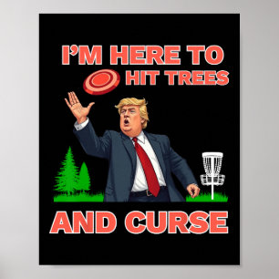 Poster Chemise De Golf Disque Funny Frappe Les Arbres Et
