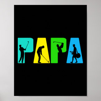 Poster Chemise de golfeur Papa rétro. Cadeaux de golf pou