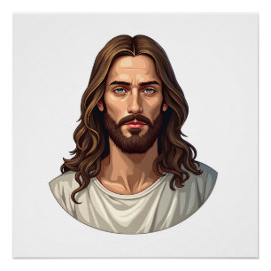 Poster Chemise de gravure vintage de portrait de Christ c