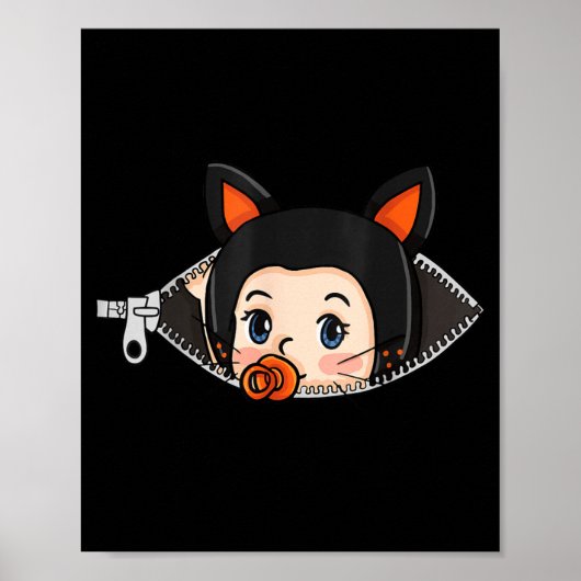 Poster Chemise de grossesse Halloween - Bébé oreilles de (Devant)