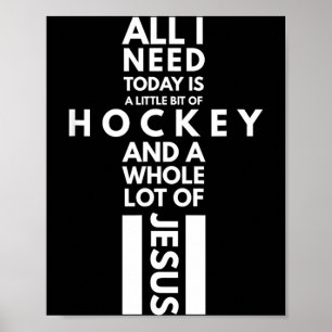 Poster Chemise de hockey - Hockey et tout un tas de Jésus