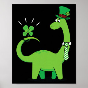 Poster Chemise de la Saint-Patrick Shamrock Dinosaure Enf