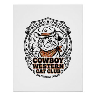 Poster Chemise de l'amant de chat occidental Cowboy - Cow