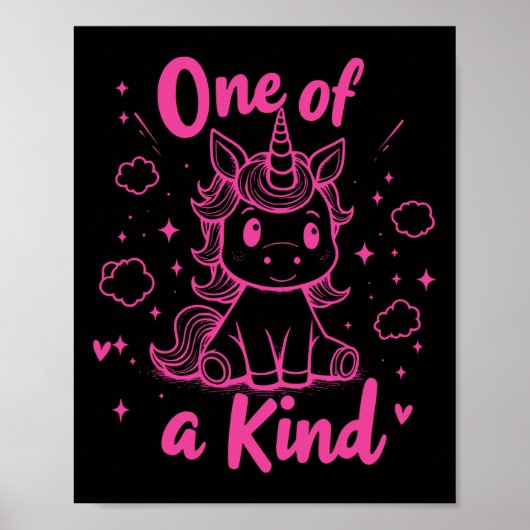 Poster Chemise de licorne unique Mignonne Saint-Valentin (Devant)