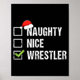 Poster Chemise de lutteur naughty nice Santa Noël