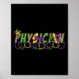 Poster Chemise de Mardi Gras de médecin drôle Fête de fes