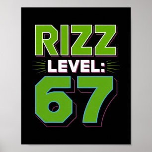 Poster Chemise de mème niveau Rizz 67 Tendance jeunesse S
