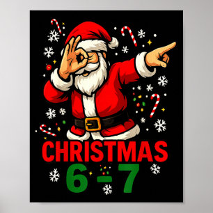 Poster Chemise de Noël - Drôle de Père Noël qui Dab 6 7 M