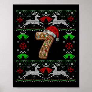 Poster Chemise de Noël drôle et laide numéro 7 67