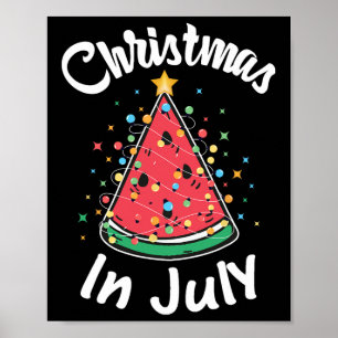 Poster Chemise de Noël en juillet Pastèque Sapin de Noël