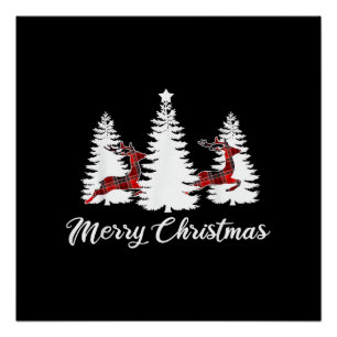 Poster Chemise de Noël pour femmes Buffalo à carreaux Rei