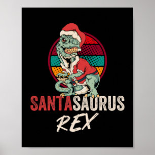 Poster Chemise de Noël Trex Santasaurus Rex Dinosaur Xmas