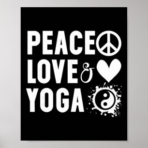 Poster Chemise de paix d'amour et de yoga,j'aime les chem