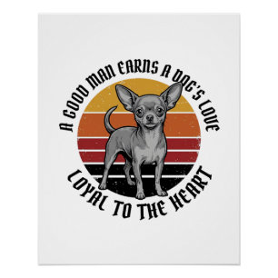Poster Chemise de papa Chihuahua Gravure vintage Concepti