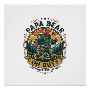 Poster Chemise de papa ours en service pour la fête des p