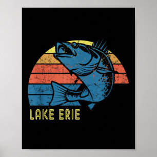 Poster Chemise de pêche au doré du lac Érié rétro Lac Éri