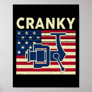 Poster Chemise de pêche grincheuse 4 juillet drapeau Usa
