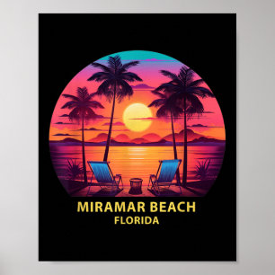 Poster Chemise de plage de Floride Miramar Arbres à Palme