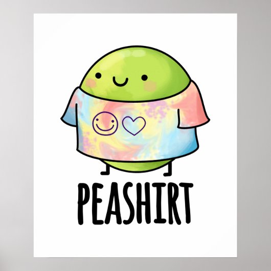 Poster Chemise de pois drôle Veggie Pea TShirt Pun (Devant)