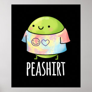 Poster Chemise de pois drôle Veggie Pea TShirt Pun foncé