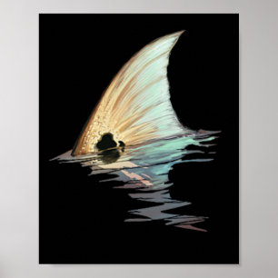 Poster Chemise de poisson tambour rouge queue de poisson 