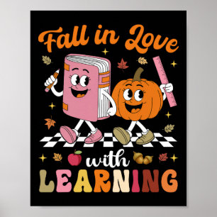 Poster Chemise de professeur de Thanksgiving Rétro Tomber