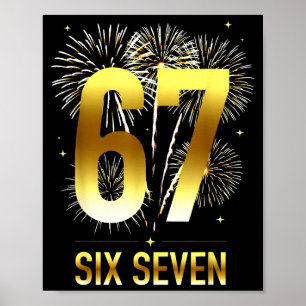 Poster Chemise de pyjama de fête du Nouvel An 67 6 7 Mème