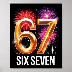 Poster Chemise de pyjama de fête du Nouvel An 67 6 7 Mème