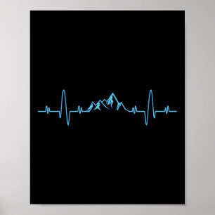 Poster Chemise de randonnée Mountains Heartbeat - Escalad