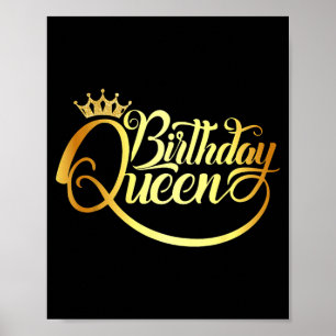 Poster Chemise de Reine d'Anniversaire pour Dames Couronn