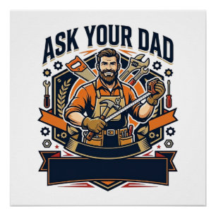 Poster Chemise de réparation de papa de la fête des pères