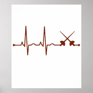Poster Chemise de sabre d'escrime - Battement de coeur d'
