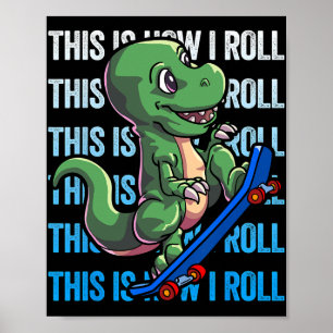 Poster Chemise de skateboard Dino Enfants Garçons Skatebo