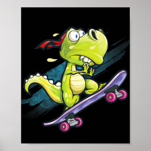 Poster Chemise de skateboard Dino Garçons Skateboard Enfa