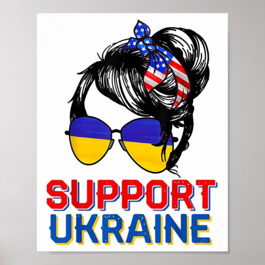 Poster Chemise de soutien à l'Ukraine Femme Drapeau Améri (Devant)