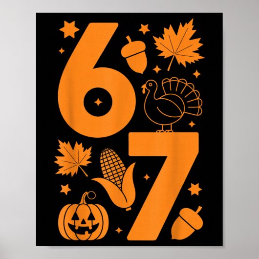 Poster Chemise de Thanksgiving 67 – Dinde d'automne (Devant)