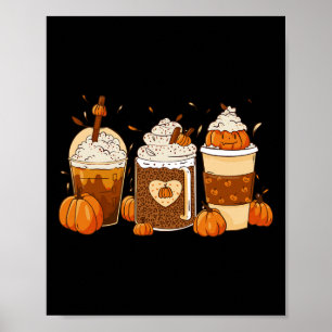 Poster Chemise de Thanksgiving pour café automnal au latt